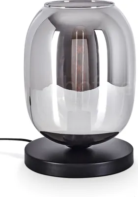 Produktbild von Carrone Tischlampe aus Metall/Glas in Schwarz/Rauchfarben