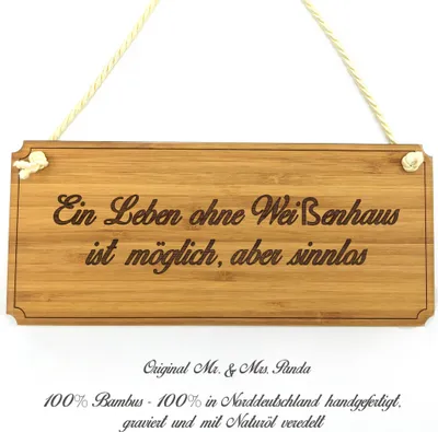 Produktbild von Mr. & Mrs. Panda Infotafel Weißenhaus - Geschenk, Landhaus, Werbeschild, Holz Türschild, Wegweiser, Graviert, Firmenschild, Shabby, Schild, Geschenkidee