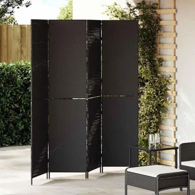 Produktbild von Möbel Raumteiler Schwarz 195 x 180 cm Poly-Rattan - Paravents &43197