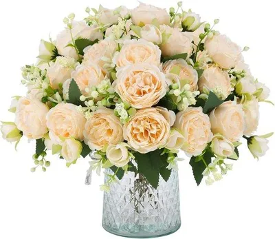 Produktbild von Famanu Kunstblumenstrauß 6 gehäkelte Tulpen - Handgemachte Deko