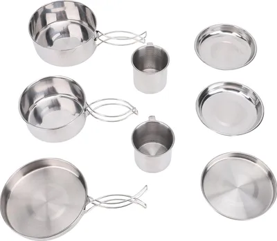Produktbild von Camping Kochgeschirr Set 4-5 Personen Edelstahl Portable Kochutensilien Set für Outdoor Camping Picknick