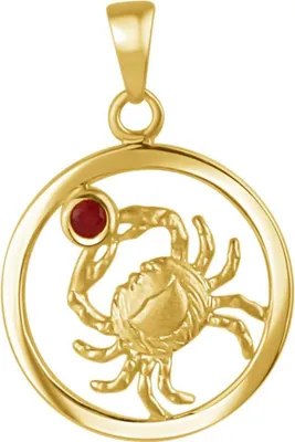 Zdjęcie produktu dla Wisiorek Vivance 925/- srebrny pozłacany znak zodiaku kamień miesiąca Rak