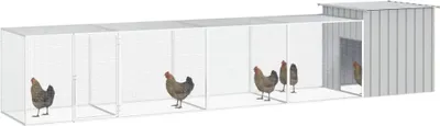 Obrázok produktu pre vidaXL Klietka pre kurčatá sivá 500x91x100 cm pozinkovaná oceľ