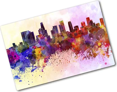 Produktbild von Tulup Glas Herdabdeckplatte - 80x52 cm - Glaskeramikkochfeld-Abdeckung Spritzschutz Glasabdeckplatte - Einteilig - Sehenswürdigkeiten & Architektur - Los Angeles - Mehrfarbig