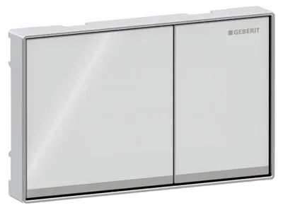 Immagine prodotto di Geberit 115081SI1 Abdeckplatte OMEGA 60 115,081,SI,1 2-Mengenspülung Glas weiss