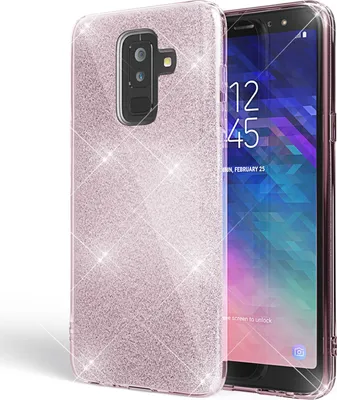 Immagine prodotto di Custodia per cellulare Samsung Galaxy A6 Plus di NALIA, cover ultra-sottile glitterata rosa