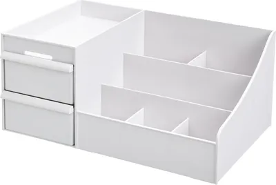 Produktbild von Kosmetik-Aufbewahrungsbox Desktop-Schublade mit großem Fassungsvermögen (weiß, 35,5 * 22 * ​​16 cm)