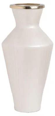 Produktbild von BigBuy Vase – Weiß, goldenes Aluminium, Kristall – 28 x 28 x 57 cm – 4,2 kg