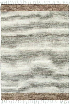 Image de Tapis en coton bandes sable-blanc 120x170