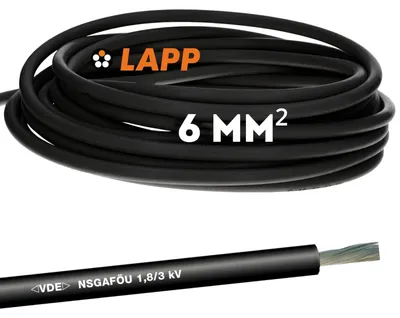 Image de 10m Lapp 1600303 NSGAFÖU 1 x 6 mm² Noir I Câble flexible avec isolation en caoutchouc