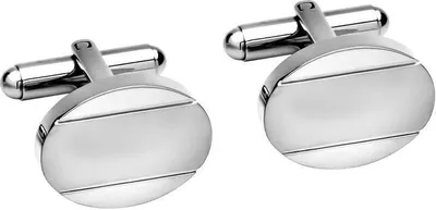 Produktbild von Ovale teilmattierte Manschettenknöpfe Edelstahl QC0074