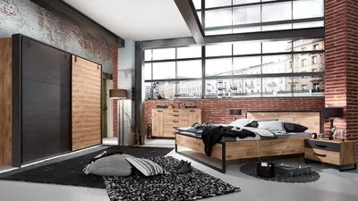 Produktbild von Schlafzimmer Set 5-tlg. DAVENPORT-43 mit Bett 160x200 in Eiche