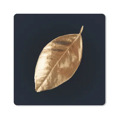 Produktbild von MuchoWow® Mauspad Mousepad Blätter - Schwarz und Gold - Luxus - Natur - Pflanzen 20x20 cm - Mousepads - Maus Mat - Pad - Mausunterlage - Desk Mat - Bureauartikeln