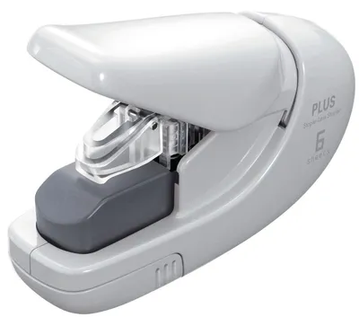 Produktbild von PLUS Klammerloser Hefter, Heftleistung 5 Blatt, japanische Hefttechnik, Weiß