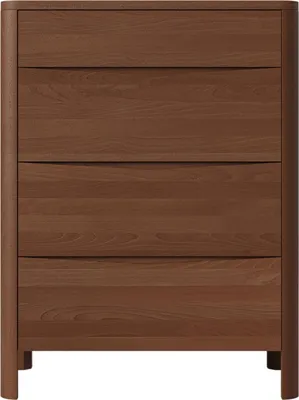 Produktbild von Visby Modena Moderne Kommode mit 4 Schubladen / Minimalistische Kommode aus Holz / Nussbaumfarbe / 80,4x106,3 CM