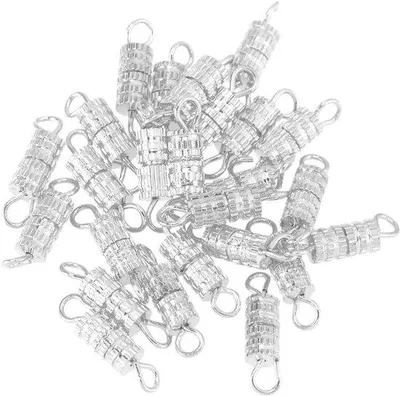 Image de Lot de fermoirs pour la fabrication de bijoux - 20 pièces - Couleur argent - Bricolage