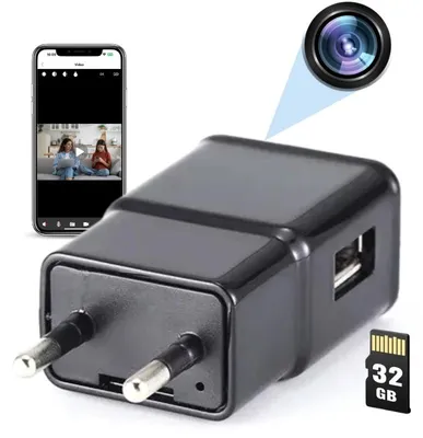 Immagine prodotto di Mini Telecamera Caricabatterie USB iUni IP1000, Wi-Fi, 32GB, Visualizzazione 4K