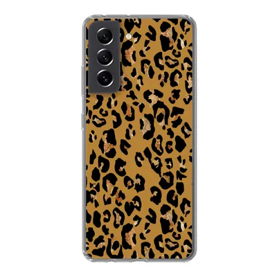 Produktbild von MuchoWow® Handyhülle Schutzhülle Hülle für Samsung Galaxy S21 FE Pantherdruck - Gelb - Gold Silikon Softcase Handy Hülle - Mobiltelefonhülle