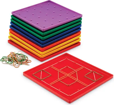 Immagine prodotto di Risorse didattiche Giocattolo educativo 5 x 5 spilli geoboards set di 10 pezzi