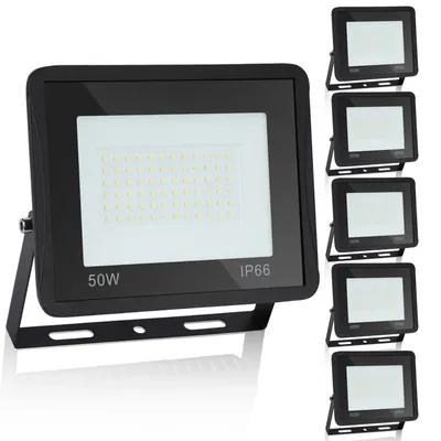 Immagine prodotto di SWANEW 5 LED proiettore da esterno IP66 proiettore in alluminio proiettore da esterno bianco caldo 50W