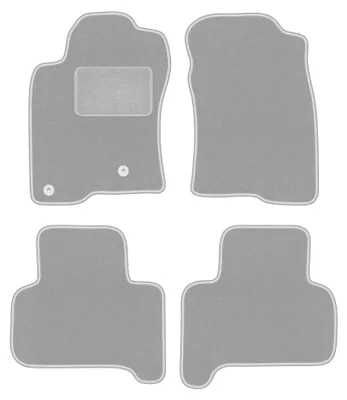 Productafbeelding van Velours automatten voor Toyota Land Cruiser J120 2002-2009 – 4-delig, grijs, op maat – Wielganizator OSLO