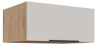 Produktbild von Aufsatzschrank Hochschrank 80 cm Küche SOLANO Kaschmir beige + Eiche Artisan matt Küchenzeile Küchenblock