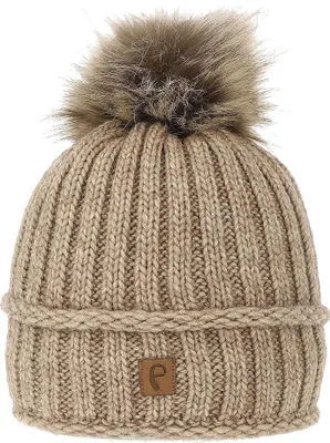 Produktbild von Faera Strickmütze mit Bommel Thermo-Fleece Beanie One Size