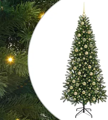 Obrázek produktu pro vidaXL Umělý vánoční stromek s 300 LED diodami zelený 210 cm PE a PVC