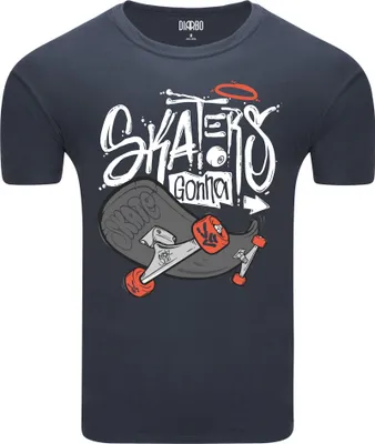 Obrázek produktu pro Diarbo pánské tričko s potiskem skateboardu Skateři budou bruslit tmavě šedá velikost S