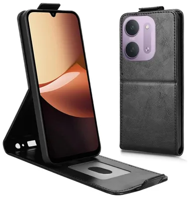 Immagine prodotto di Custodia a libro con portafoglio in ecopelle per Xiaomi Redmi 17C 5G, con scomparto per carte