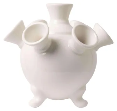 Obrázok produktu pre Heinen Delfts Blauw – Váza s tulipánmi na podstavci – biela – keramika – 14 cm