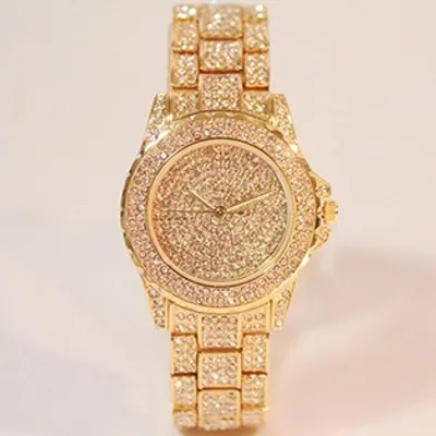 Produktbild von Elegante Damenuhr RO-2908 in Gold mit Zirkonen KP2908