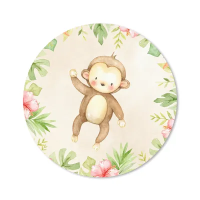 Produktbild von MuchoWow® Mauspad Mousepad Dschungel - Affe - Aquarell 40x40 cm - Mousepads - Maus Mat - Pad - Mausunterlage - Schreibtisch Accessoires