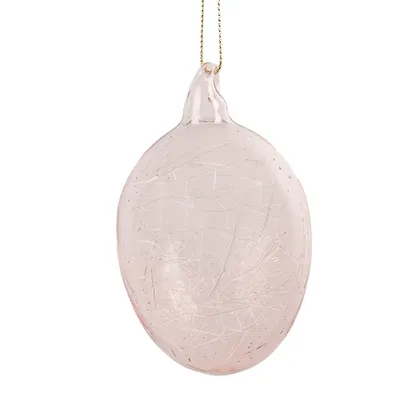 Immagine prodotto di Ciondolo Uovo di Pasqua Clayre & Eef Ø 6x10 cm Vetro rosa
