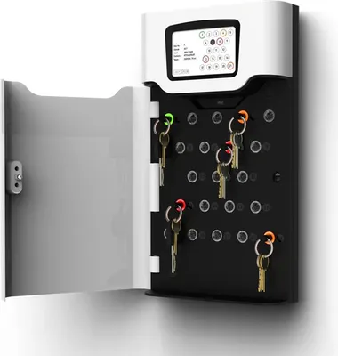 Produktbild von Traka21 Schlüsselmanagementsystem für Tür- & Autoschlüssel, 21 Steckplätze, 5" Farb-Touchscreen, 1000 Benutzer, 275x425x95mm