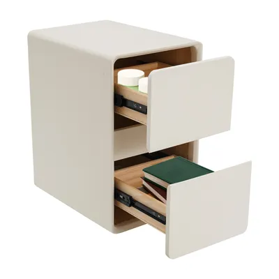 Produktbild von Nachttische Beistelltische mit 2 Schubladen Aufbewahrungsschränke für Schlafzimmer 40*30*48cm (Weiß)