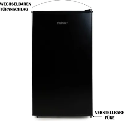 Produktbild von PRIMO PR145FR Tischkühlschrank mit Gefrierfach - 80 Liter Fassungsvermögen - Schwarz - - Freistehender Tischkühlschrank - Kühlschrank mit Gefrierfach