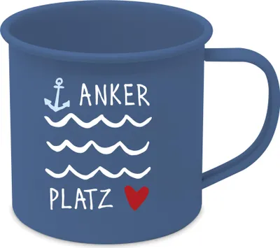 Produktbild von PPD Seaside Ankerplatz Happy Metal Mug, Henkelbecher, Kaffeebecher, Becher, Tasse, Metall, 500 ml, 180002660