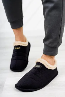 Produktbild von Panduf Hausschuhe Hüttenschuhe mit rutschfester Sohle Größe 38/39 Schwarz
