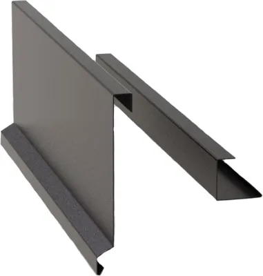 Produktbild von Ortgangblech für Kunststoffschindel Br. 375 mm, 1 m, Lackiertes Zink, Dunkelbraun RAL 8019