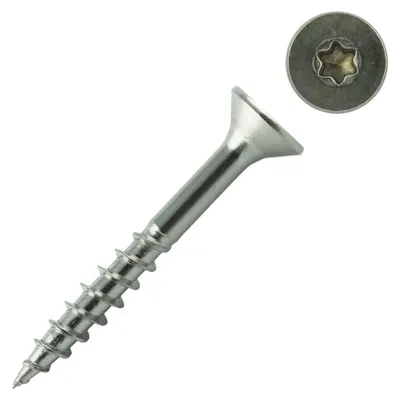 Produktbild von 1000 Stück 5X25 mm Edelstahl Schrauben mit Torx - Teilgewinde - Holzschrauben mit Senkkopf