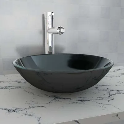 Produktbild von ZMH Waschbecken Hartglas 42 cm schwarz