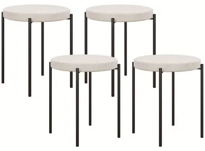 Immagine prodotto di Sgabello da cucina - Sgabello impilabile - Sedia da cucina - Sgabello da pranzo - Sgabello da bar - Set da 4 - Struttura in metallo