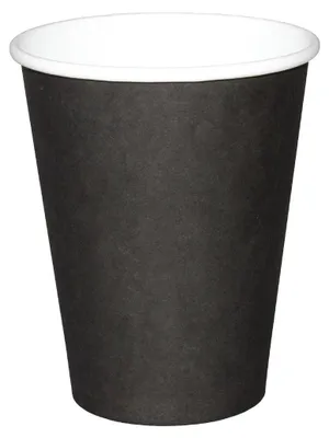 Heißgetränkebecher schwarz, 230 ml, 50 Stück, Einweg