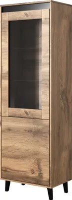 Produktbild von Furniture24 Vitrine Nord Wotan Eiche Schrank Vitrinenschrank Wohnzimmerschrank