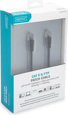 Image de DIGITUS Patchkabel CAT6 S/FTP 2xRJ45 3.0m schwarz LSZH
