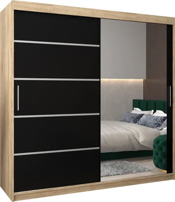 Produktbild von Kleiderschrank, Schiebetürenschrank Schlafzimmer, Schrank mit Spiegel VERONA 2 200 cm