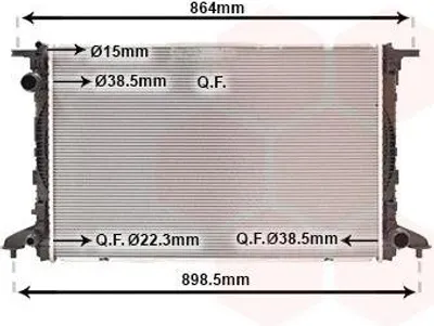 Produktbild von VAN WEZEL 03002412 Kühler Wasserkühler Motorkühler für AUDI A4 B9 Avant (8W5, 8WD) A5 Sportback (8TA) A6 Avant (4A5, C8) A5 Sportback (F5A) Q7 (4MB)