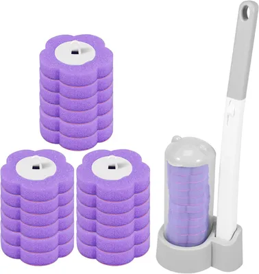 Produktbild von Einweg Toilettenbürsten Set 4 Stück, verlängerte Griff, 18 Nachfüllungen, für Badezimmer