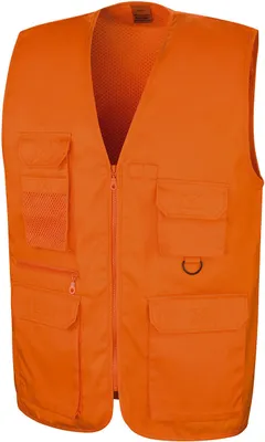 Produktbild von Result WORK-GUARD R45X | Herren Arbeitsweste Safari Vest - Farbe: Orange - Größe: S
